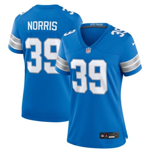 6862794080e1c_1 Women's Detroit Lions Morice Norris Blue Game Jersey