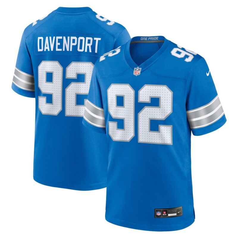 686279632ddad_1 Men's Detroit Lions Marcus Davenport Blue Team Game Jersey