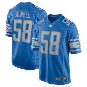 68627981265fc_1 Men's Detroit Lions #58 Penei Sewell Blue Game Jersey