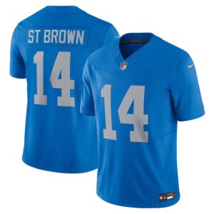 6862798821ead_1 Men's Detroit Lions #14 Amon-Ra St. Brown Blue Vapor F.U.S.E. Alternate Limited Jersey