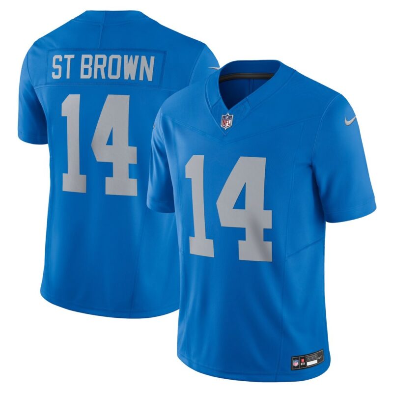 6862798821ead_1 Men's Detroit Lions #14 Amon-Ra St. Brown Blue Vapor F.U.S.E. Alternate Limited Jersey