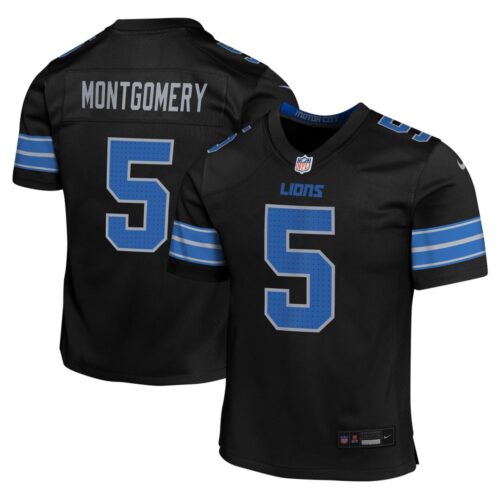6862798b933db_1 Youth Detroit Lions David Montgomery Black Alternate Player Game Jersey