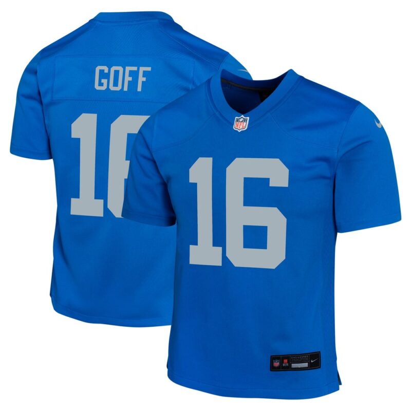 6862798e998c8_1 Youth Detroit Lions #16 Jared Goff Blue Alternate Game Jersey