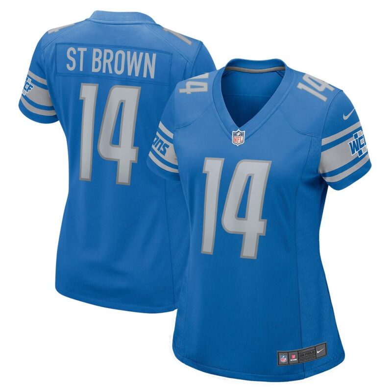 686279bbb33db_1 Women's Detroit Lions #14 Amon-Ra St. Brown Blue Game Player Jersey