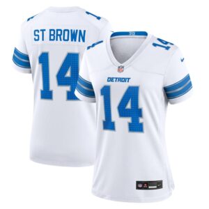 686279fd5664a_1 Women's Detroit Lions #14 Amon-Ra St. Brown White White Game Jersey