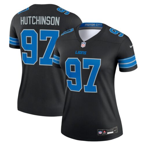 68627a10038fb_1 Women's Detroit Lions #97 Aidan Hutchinson Black Legend Jersey