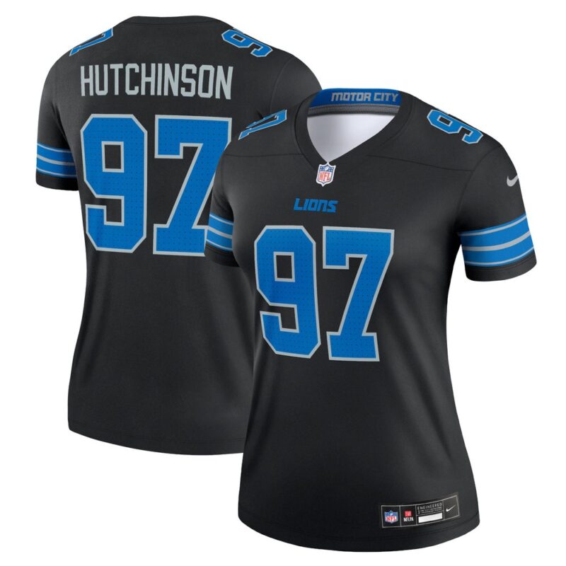 68627a10038fb_1 Women's Detroit Lions #97 Aidan Hutchinson Black Legend Jersey