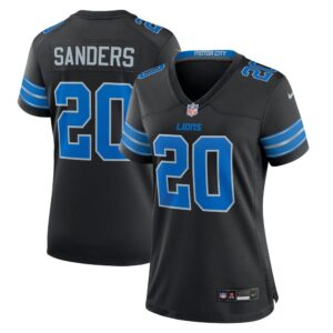 68627a1610edf_1 Women's Detroit Lions #20 Barry Sanders Black 2nd Alternate Retired Player Game Jersey