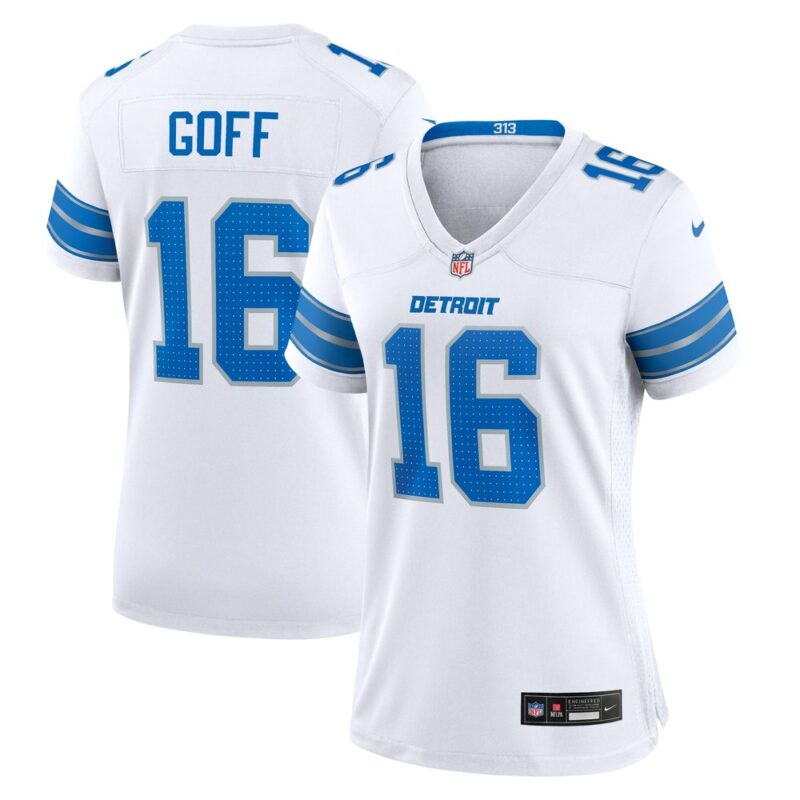 68627a2fbadfb_1 Women's Detroit Lions #16 Jared Goff White Game Jersey