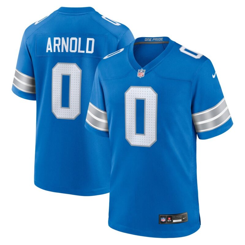 68627a3629cf1_1 Men's Detroit Lions Terrion Arnold Blue 2024 NFL Draft First Round Pick Player Game Jersey