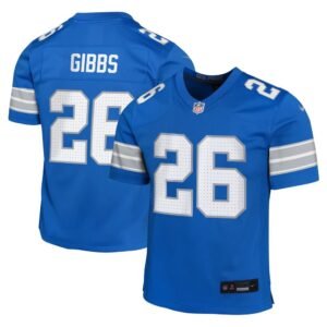 Youth Detroit Lions #26 Jahmyr Gibbs  Blue Team Player Game Jersey