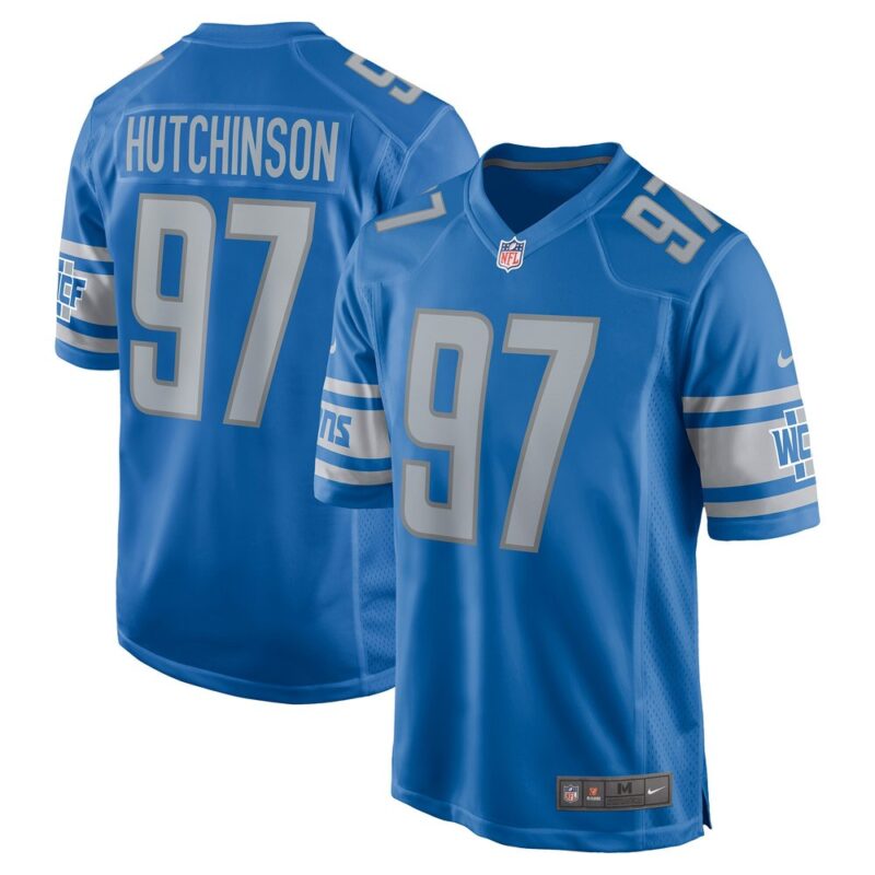 68627a4a2f753_1 Men's Detroit Lions #97 Aidan Hutchinson Blue Player Game Jersey