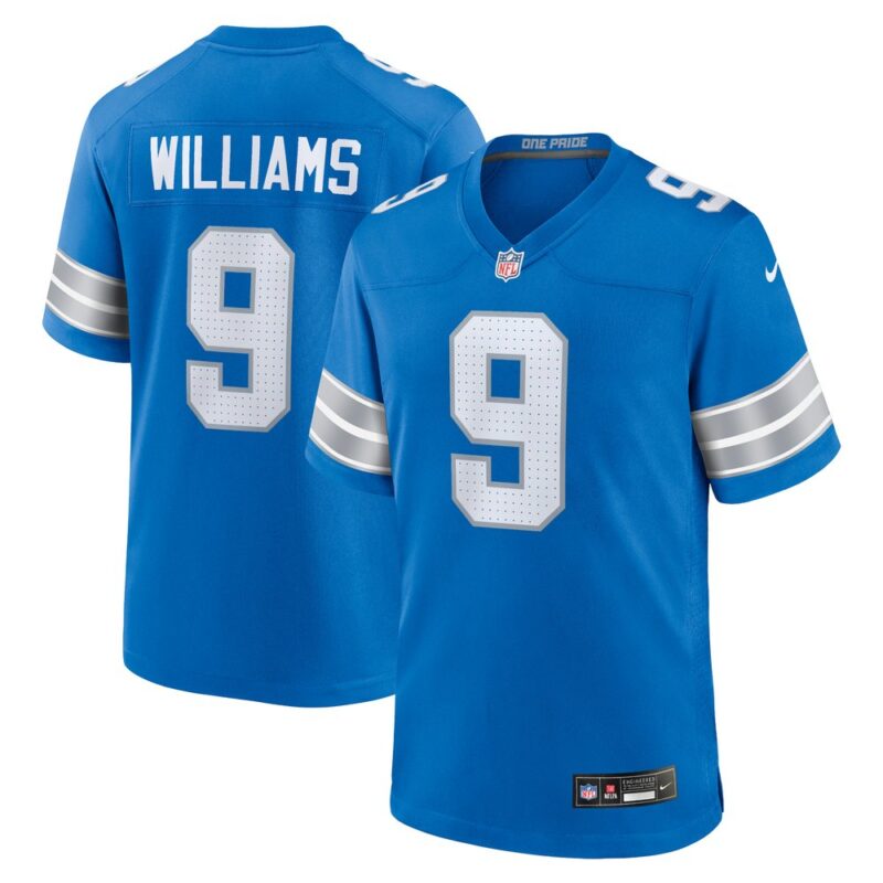 68627a5c871fa_1 Men's Detroit Lions Jameson Williams Blue Game Jersey