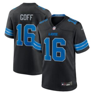 68627a79e3f00_1 Men's Detroit Lions #16 Jared Goff Black 2nd Alternate Game Jersey