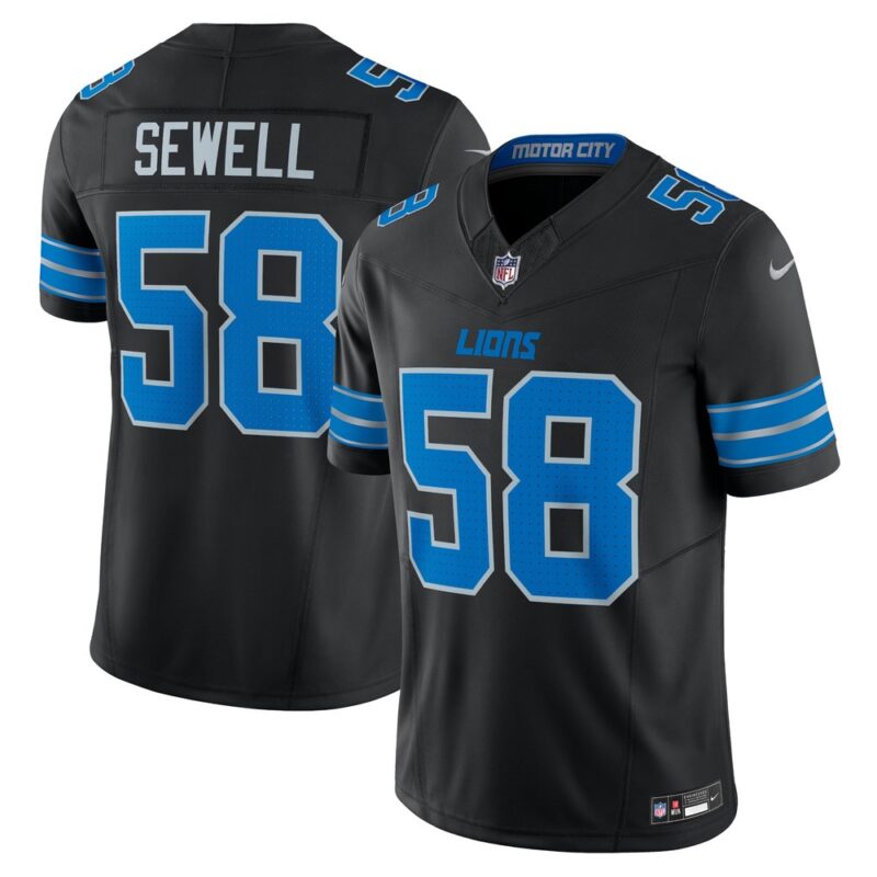 68627a8e8ff87_1 Men's Detroit Lions #58 Penei Sewell Black Vapor F.U.S.E. Alternate Limited Jersey