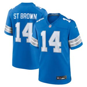 68627a9c8dc7c_1 Men's Detroit Lions #14 Amon-Ra St. Brown Blue Game Jersey