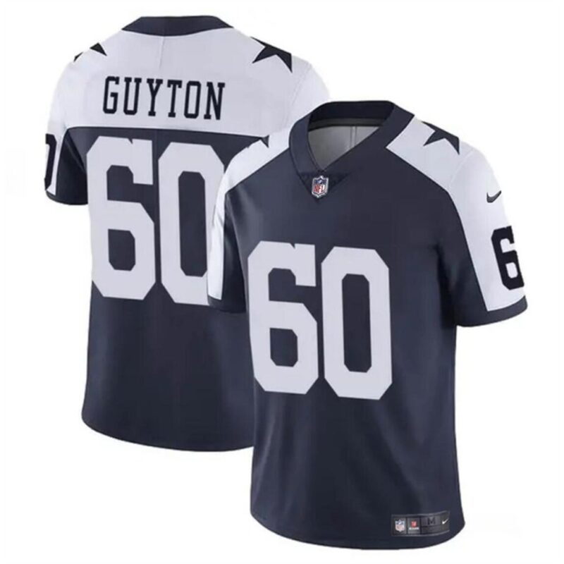 68627b334b640_1 Youth Dallas Cowboys #60 Tyler Guyton Navy/White 2024 Draft Vapor Untouchable Thanksgiving Limited Stitched Football Jersey