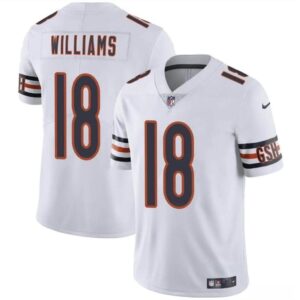 68627b41e81ec_1 Youth Chicago Bears #18 Caleb Williams White 2024 Draft Vapor Stitched Football Jersey