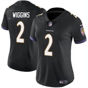 68627bbc364e8_1 Women's Baltimore Ravens #2 Nate Wiggins Black 2024 Draft Football Jersey(Run Small)