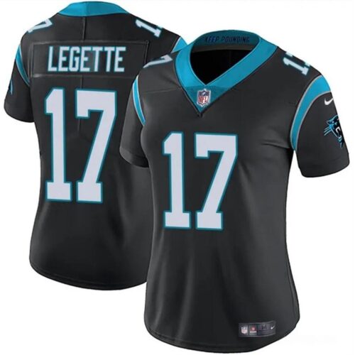 68627bc1ea471_1 Women's Carolina Panthers #17 Xavier Legette Black 2024 Draft Vapor Stitched Jersey(Run Small)