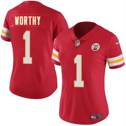 68627be52df42_1 Women's Kansas City Chiefs #1 Xavier Worthy Red 2024 Draft Vapor Untouchable Limited Stitched Jersey(Run Small)