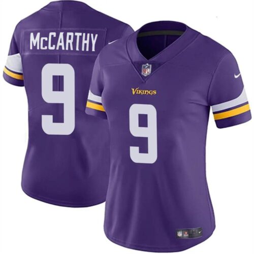 68627bee1e1e3_1 Women's Minnesota Vikings #9 J.J. McCarthy Purple 2024 Draft Vapor Stitched Jersey(Run Small)