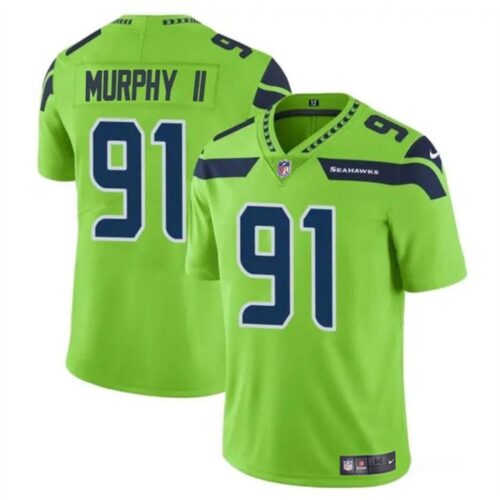 68627c1d8601a_1 Men's Seattle Seahawks #91 Byron Murphy II Green 2024 Draft Vapor Limited Stitched Football Jersey