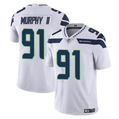 68627c279020d_1 Men's Seattle Seahawks #91 Byron Murphy II White 2024 Draft Vapor Limited Stitched Football Jersey