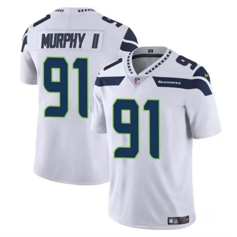 68627c279020d_1 Men's Seattle Seahawks #91 Byron Murphy II White 2024 Draft Vapor Limited Stitched Football Jersey