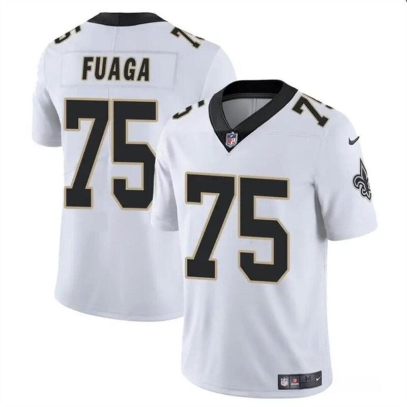 68627c495e297_1 Men's New Orleans Saints #75 Taliese Fuaga White 2024 Draft Vapor Limited Stitched Football Jersey