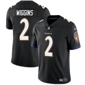 68627cc44ae22_1 Men's Baltimore Ravens #2 Nate Wiggins Black 2024 Draft Vapor Limited Football Jersey