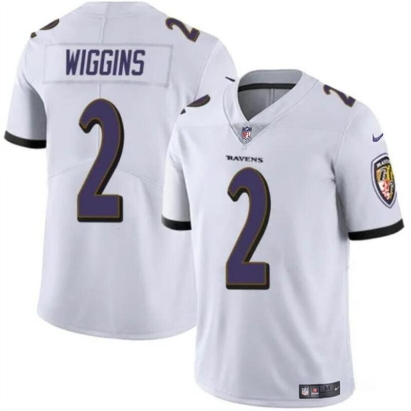 68627ccb45348_1 Men's Baltimore Ravens #2 Nate Wiggins White 2024 Draft Vapor Limited Football Jersey