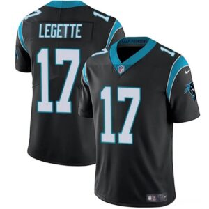 68627cdfcaff6_1 Men's Carolina Panthers #17 Xavier Legette Black 2024 Draft Vapor Limited Stitched Football Jersey