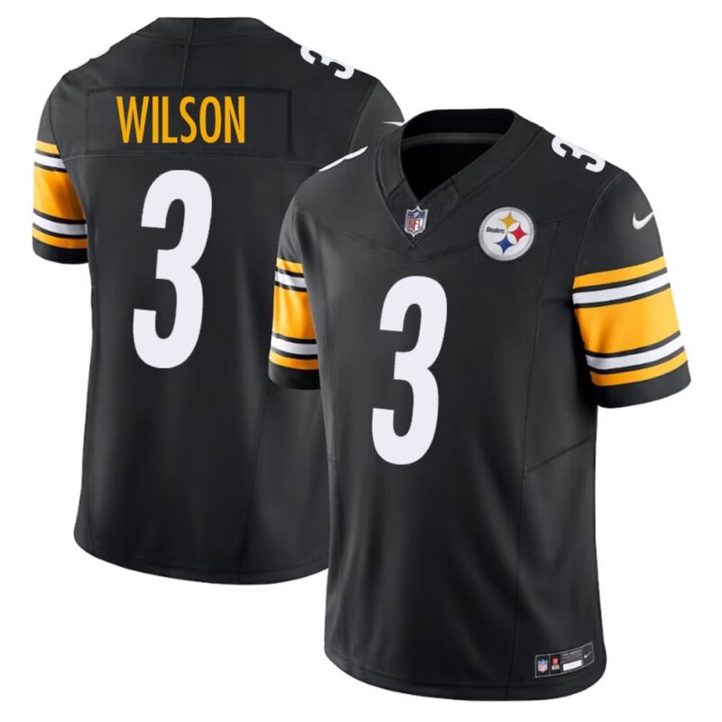 68627d29acce6_1 Youth Pittsburgh Steelers #3 Russell Wilson Black F.U.S.E. Vapor Untouchable Limited Jersey