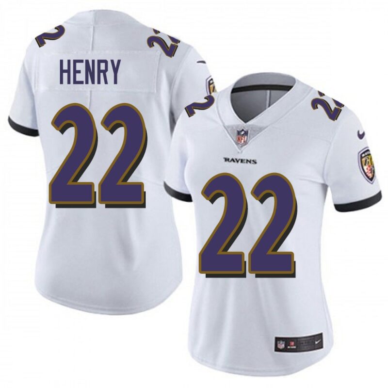 68627d47b7096_1 Women's Baltimore Ravens #22 Derrick Henry White Vapor Untouchable Limited NFL Jersey