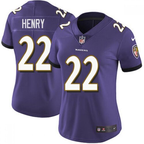 68627d4ace8b0_1 Women's Baltimore Ravens #22 Derrick Henry Purple Vapor Untouchable Limited NFL Jersey