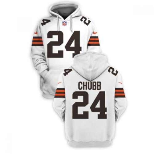 68627dece3eb0_1 Men's Cleveland Browns Active Player Custom 2021 White Pullover Hoodie