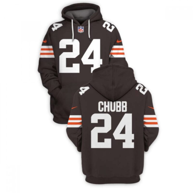 68627def3c15c_1 Men's Cleveland Browns Active Player Custom 2021 New Brown Pullover Hoodie