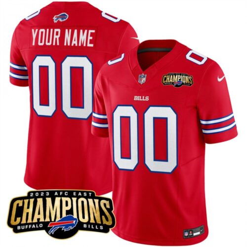 68627df955c81_1 Men's Buffalo Bills Active Player Custom Red 2023 F.U.S.E. AFC East Champions Ptach Stitched Football Jersey