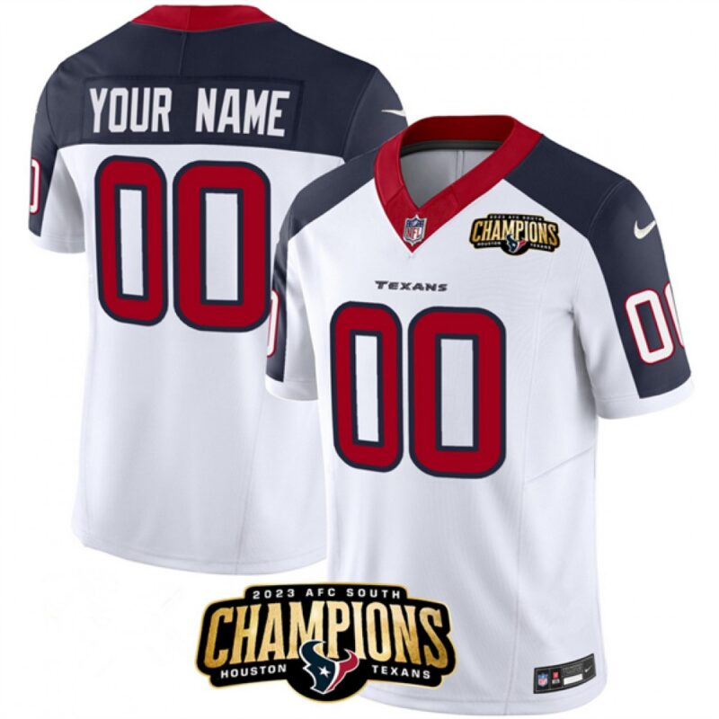 68627e0ad91dd_1 Men's Houston Texans Active Player Custom White/Navy 2023 F.U.S.E. AFC South Champions Patch Limited Stitched Football Jersey
