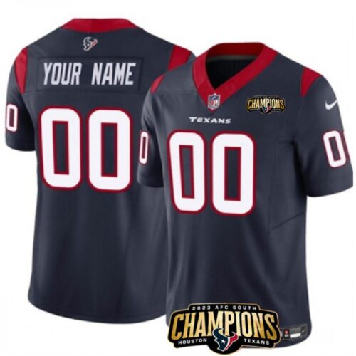68627e0d6d3a4_1 Men's Houston Texans Active Player Custom Navy 2023 F.U.S.E. AFC South Champions Patch Vapor Limited Stitched Football Jersey