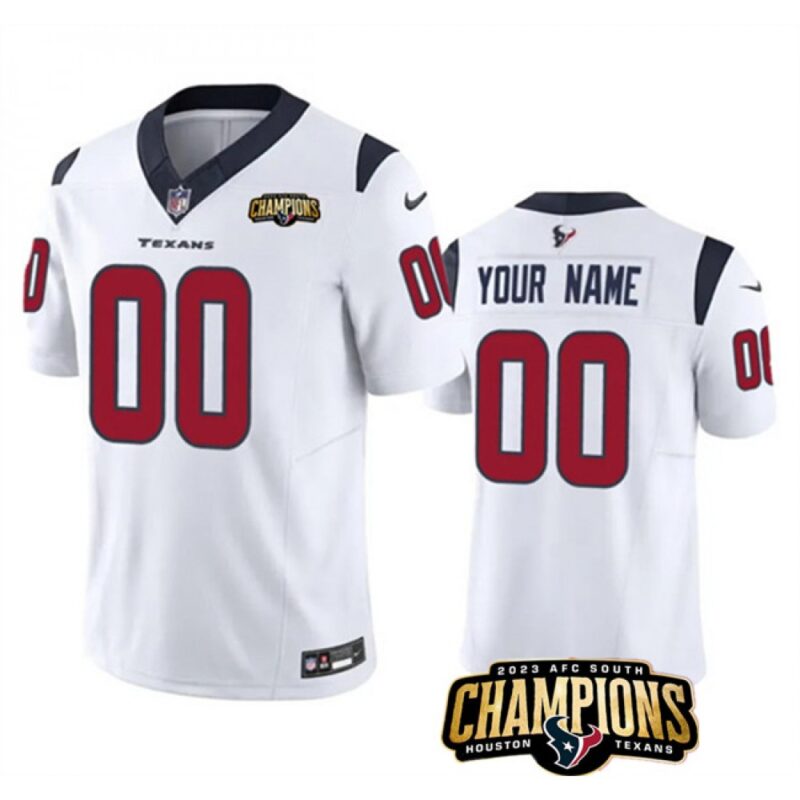 68627e129504f_1 Men's Houston Texans Active Player Custom White 2023 F.U.S.E. AFC South Champions Patch Vapor Limited Stitched Football Jersey