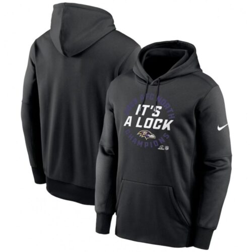 68627e6a5150b_1 Men's Baltimore Ravens Black 2023 AFC North Division Champions Locker Room Trophy Collection Pullover Hoodie
