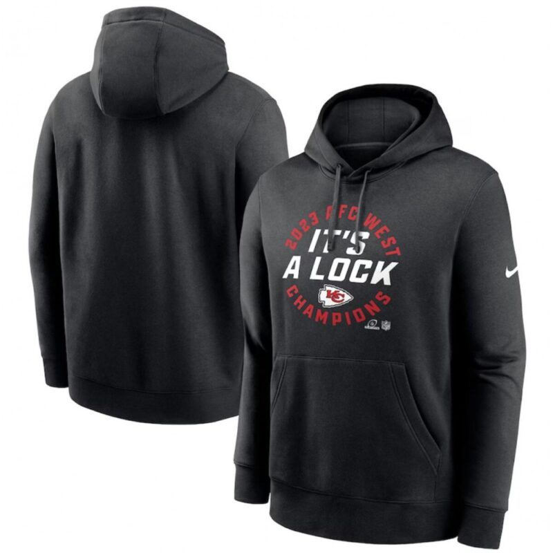 68627eeb2f877_1 Men's Kansas City Chiefs Black 2023 AFC West Division Champions Locker Room Trophy Collection Pullover Hoodie