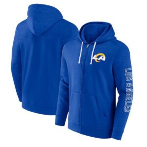 68627f06aee06_1 Men's Los Angeles Rams Royal Offensive Lineup Hoodie Full-Zip Hoodie