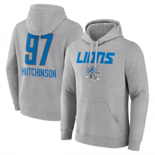 68627f69d32dd_1 Men's Detroit Lions #97 Aidan Hutchinson Heather Gray Team Wordmark Player Name & Number Pullover Hoodie