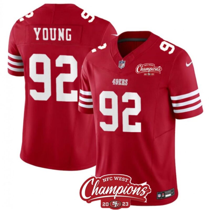 68627f94a560a_1 Men's San Francisco 49ers #92 Chase Young Red 2023 F.U.S.E. NFC West Champions Patch Stitched Football Jersey