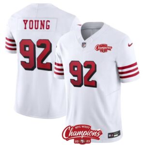 68627f9f41a52_1 Men's San Francisco 49ers #92 Chase Young White 2023 F.U.S.E. NFC West Champions Patch Alternate Stitched Football Jersey
