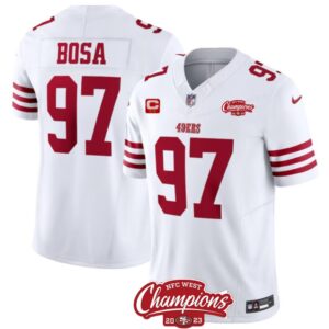 68627fb137263_1 Men's San Francisco 49ers #97 Nick Bosa White 2023 F.U.S.E. With 2-star C Patch And NFC West Champions Patch Stitched Football Jersey