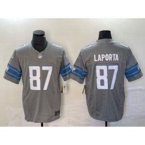 68627ff69d2af_1 Men's Detroit Lions #87 Sam LaPorta Grey 2023 F.U.S.E. Vapor Untouchable Limited Stitched Jersey